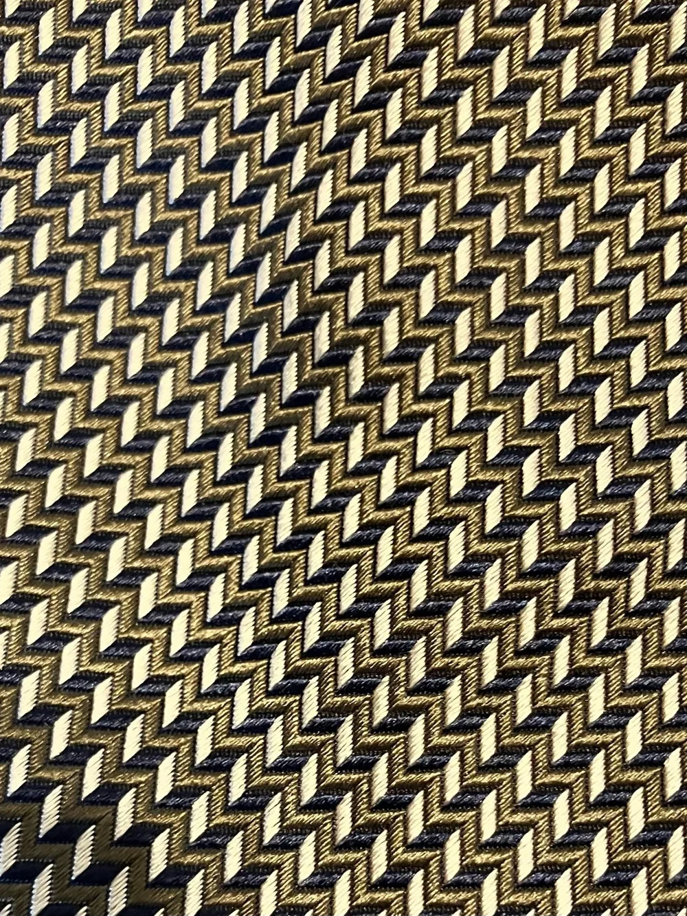 Men's Montebello Black and White Geometric Woven Tie